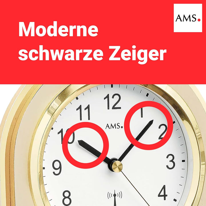 AMS 5197 Tischuhr Design, 13 x 13 x 6 cm