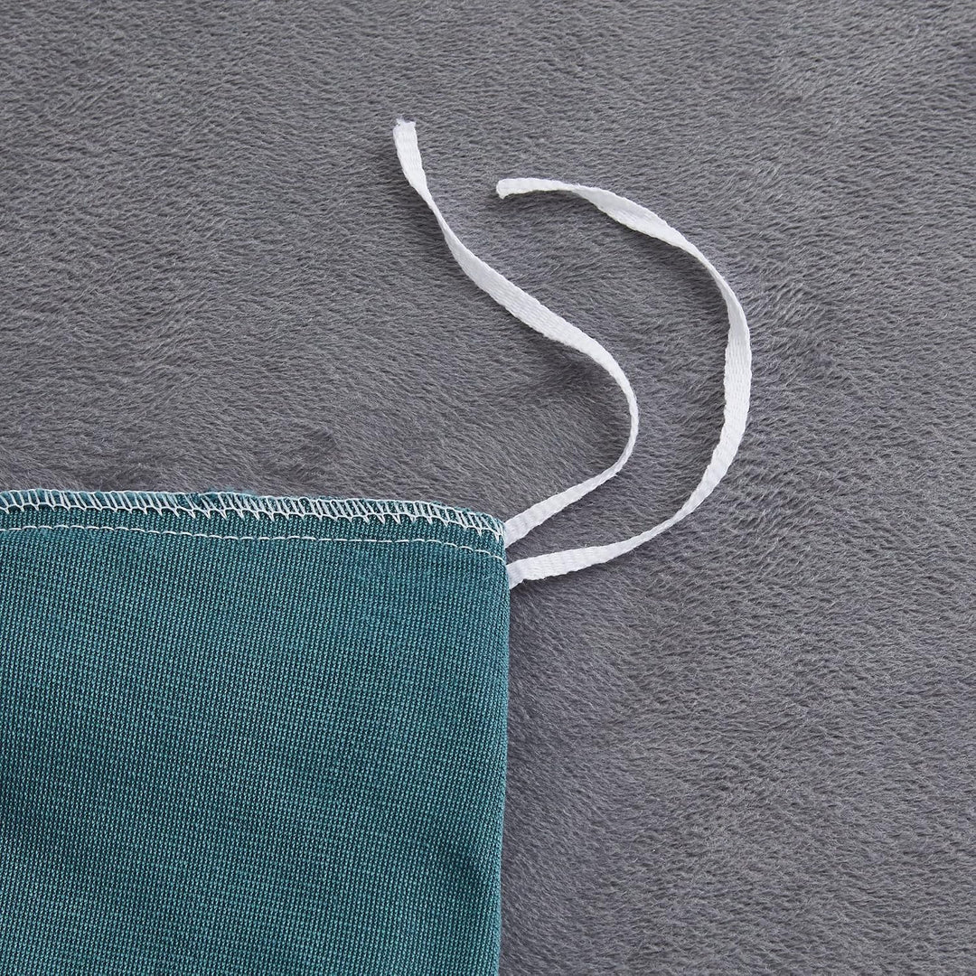 Damier Winter Bettwäsche 220x240cm Petrol Grau Plüsch Warme Bettwäsche Set 3 Teilig Flauschig Bettbe