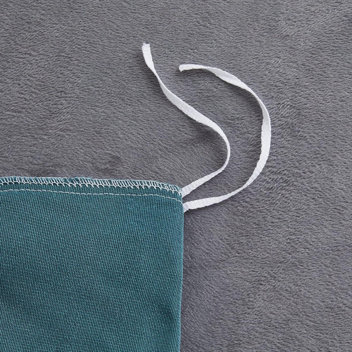 Damier Winter Bettwäsche 220x240cm Petrol Grau Plüsch Warme Bettwäsche Set 3 Teilig Flauschig Bettbe
