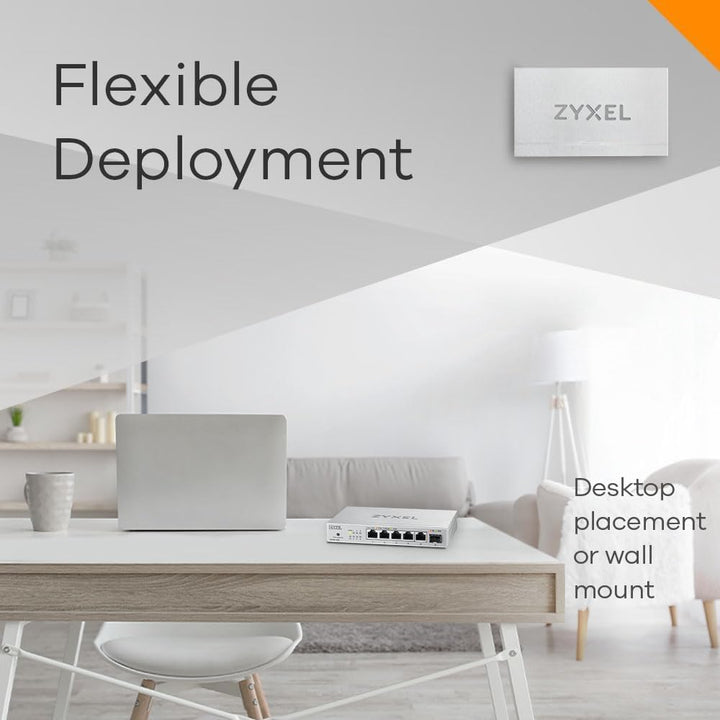 Zyxel 5-Port 2.5G Multi-Gig Unmanaged Switch | 1 x 10G SFP+ | Desktop/Wandmontage [XMG-105] 5 Port |