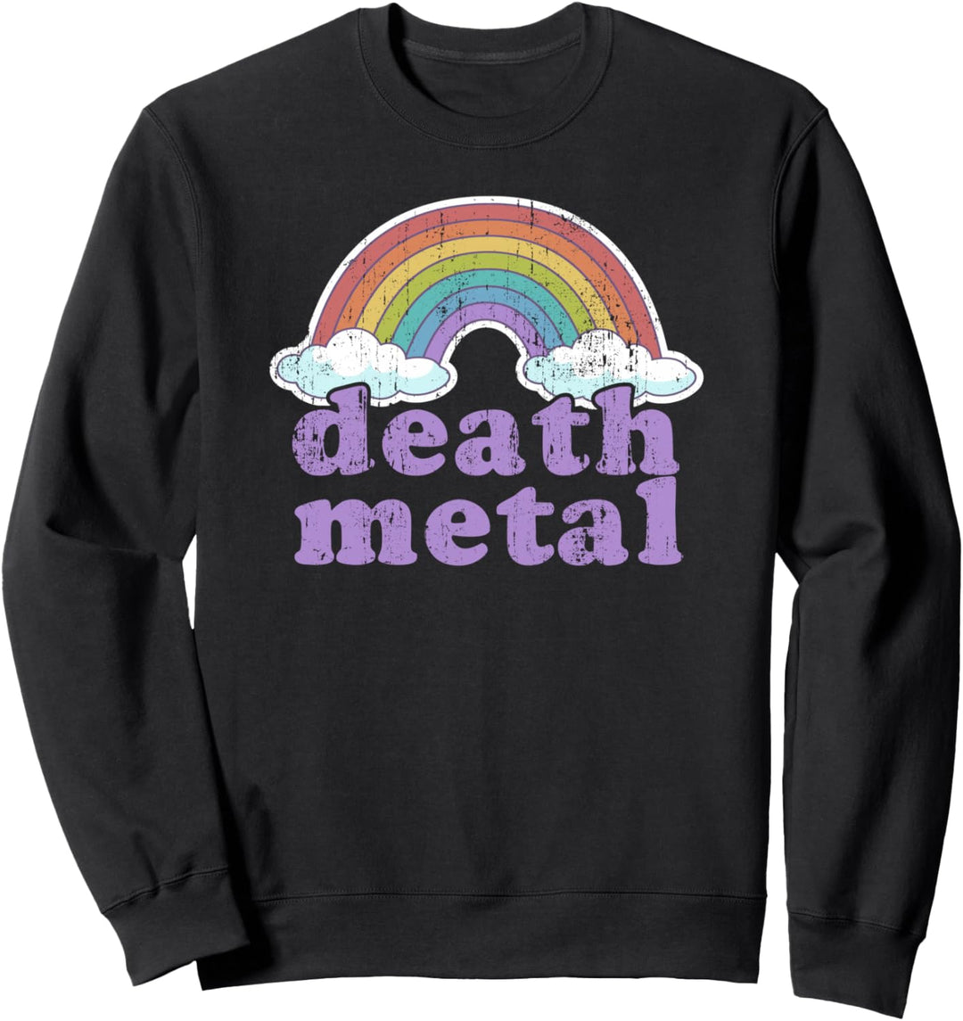 Death Metal Regenbogen lustig Retro Vintage Love Musik Metalhead Sweatshirt