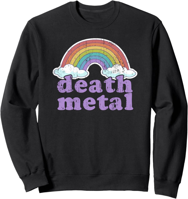 Death Metal Regenbogen lustig Retro Vintage Love Musik Metalhead Sweatshirt