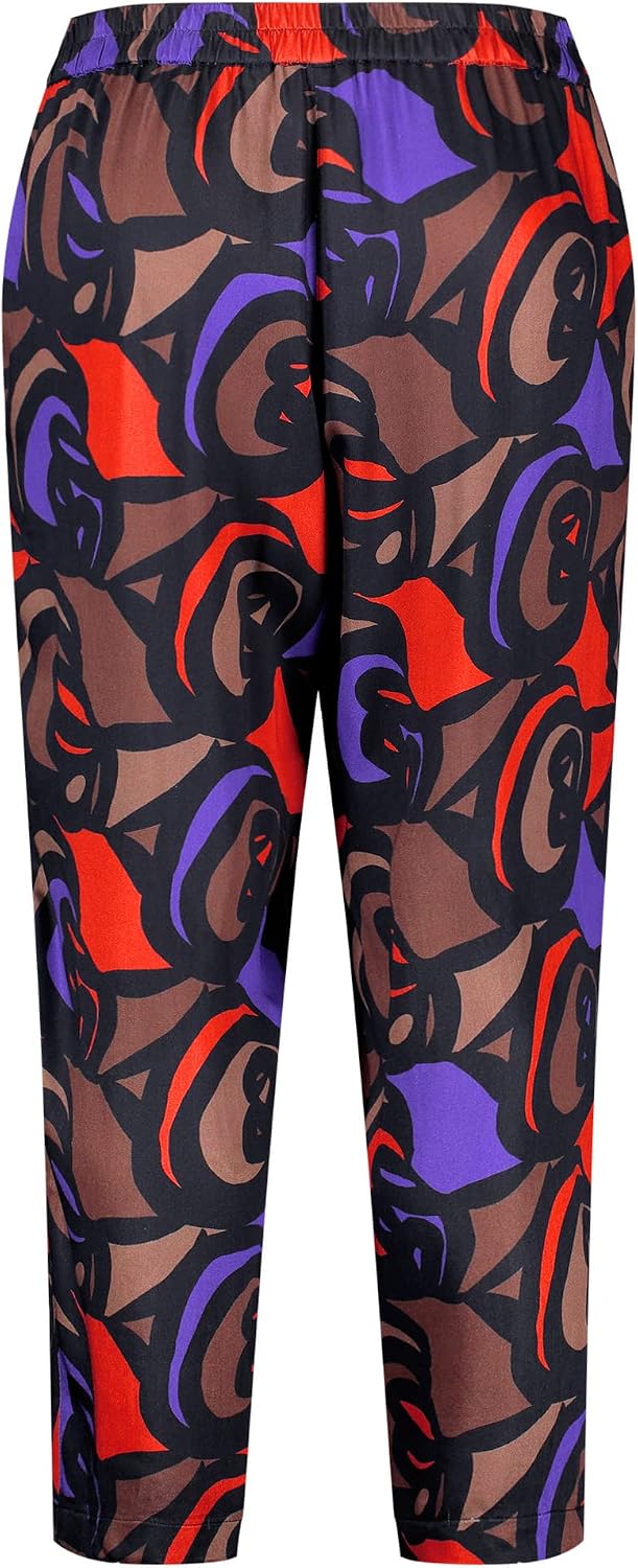 SAMOON Damen 120005-21001 Hose, Black Gemustert, 52