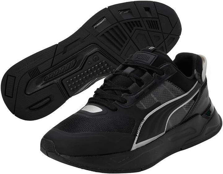 PUMA Unisex Mirage Sport Tech Reflective Leichtathletik-Schuh 39 EU Schwarz Silber, 39 EU Schwarz Si
