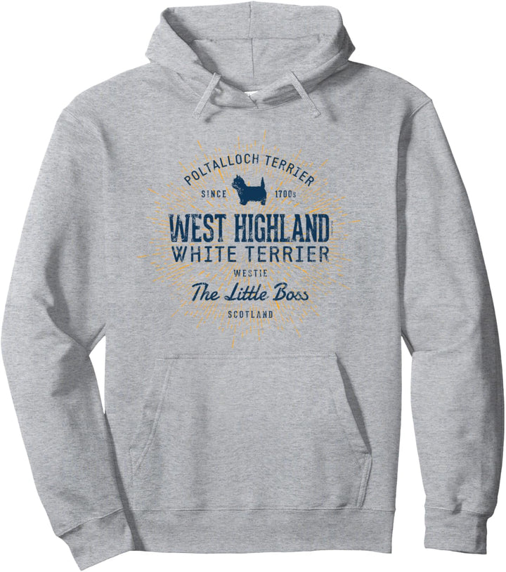Westie Vintage West Highland White Terrier Pullover Hoodie