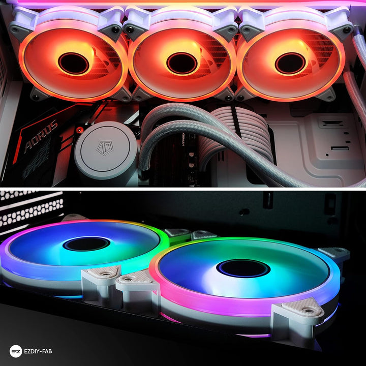 EZDIY-FAB Moonlight Lüfter 120 mm RGB PWM mit RGB PWM Fan Hub,5 V Motherboard SYNC,ARGB Lüfter für C