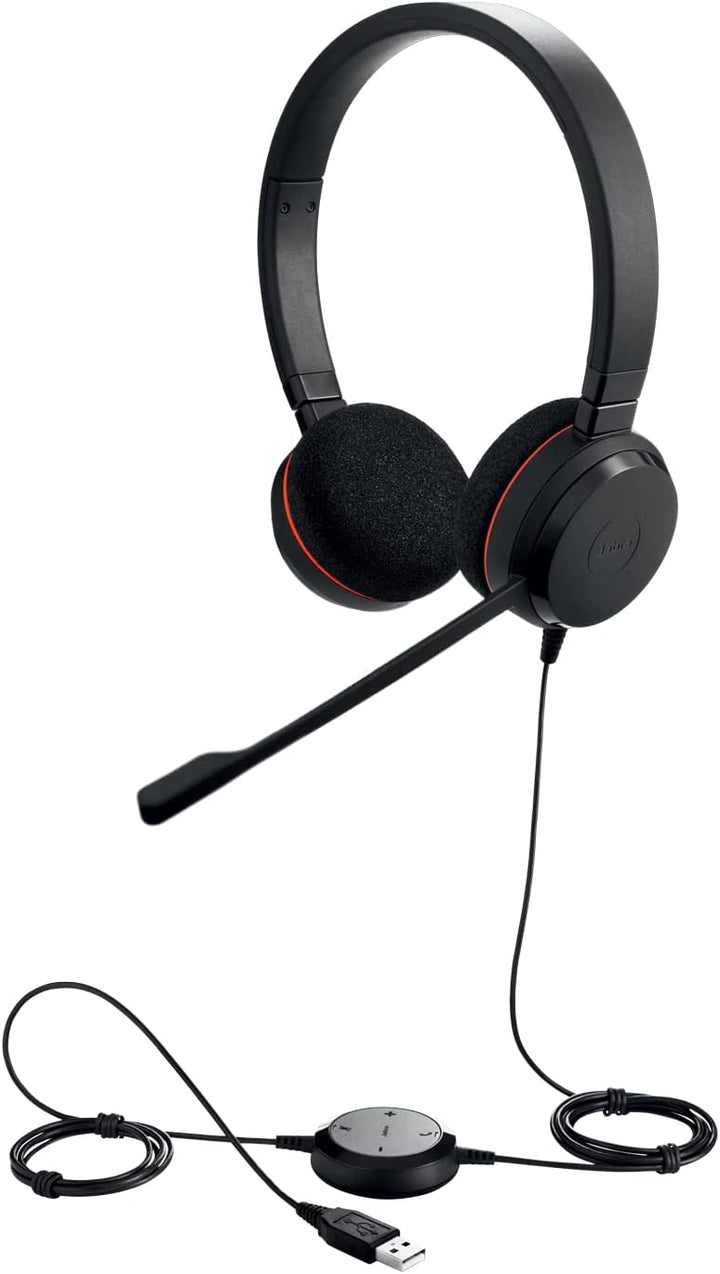 Jabra Evolve 20 Stereo Headset – Kopfhörer für VoIP Softphone mit passivem Noise-Cancelling – USB-Ka