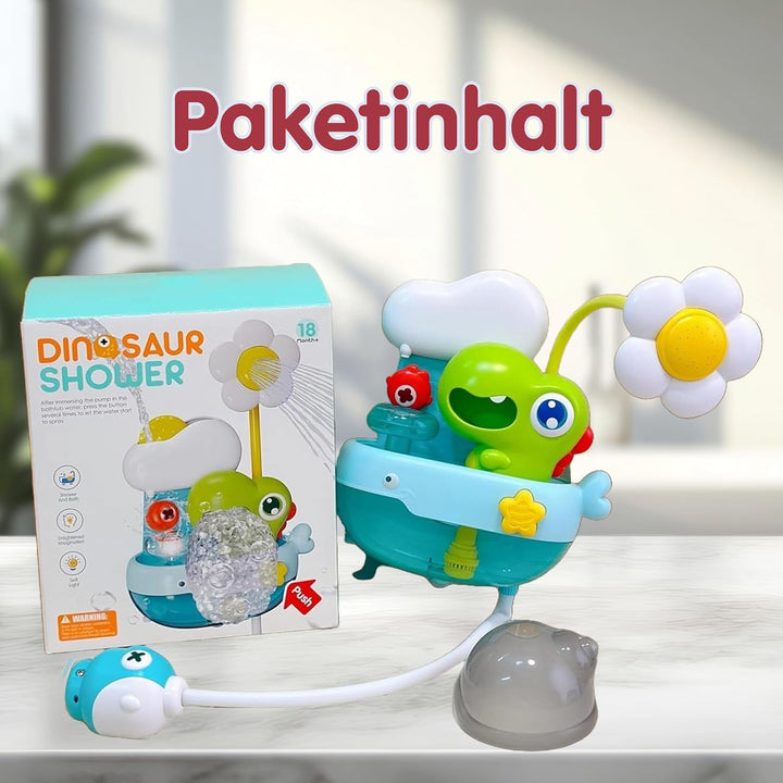 Schaum-Dinosaurier mit Babydusche, Badespielzeug mit Seifenblasen, Badewannenspielzeug, Baby-Wassers
