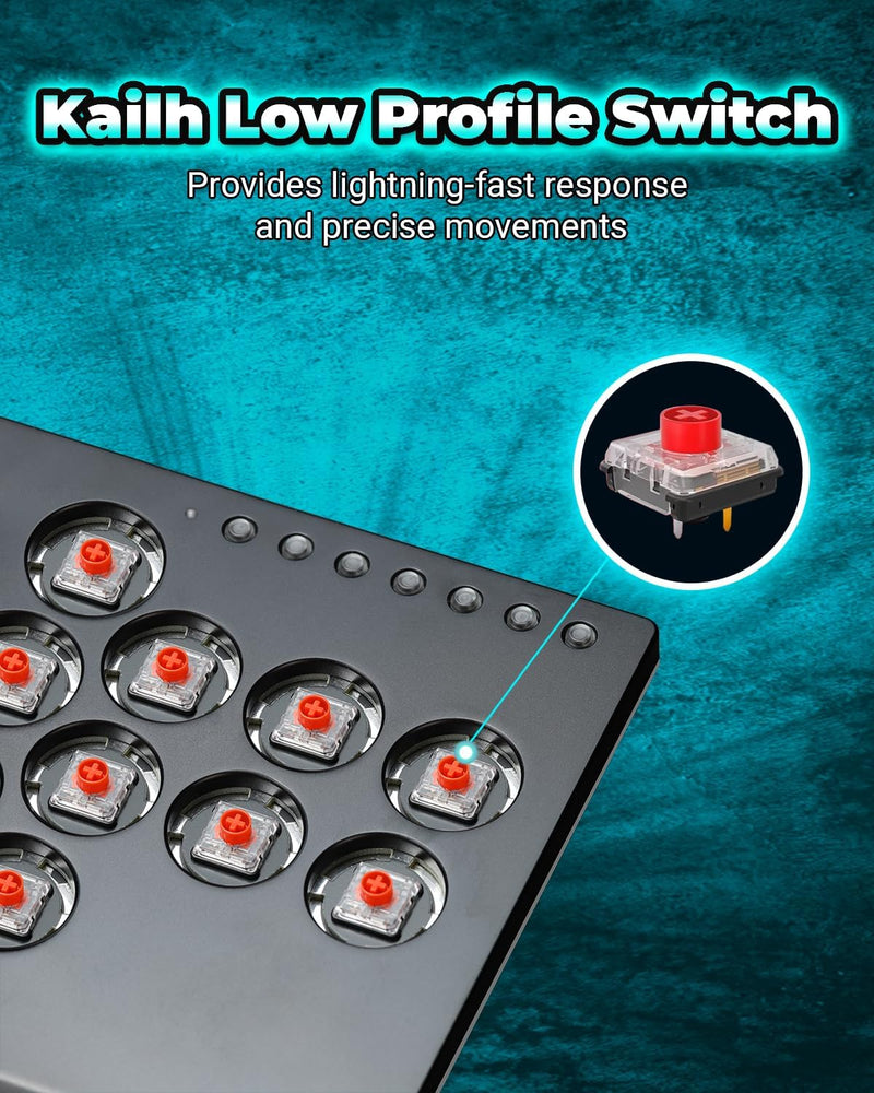 Arcade Stick, M16 Metall Arcade Controller mit Turbo und benutzerdefiniertem RGB, Arcade Fight Stick