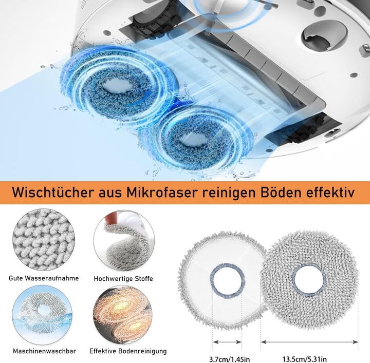 Zubehörset für dreame X40 Ultra Complete / L40 Ultra, Saprdii 6 Staubbeutel, 4 Wischtücher, 2 Rollbü