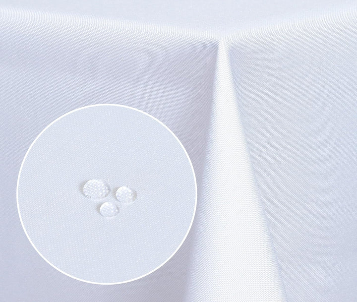 Textil Tischdecke - Leinen Optik - wasserabweisend oval (Weiss, oval 135x180) Weiss oval 135x180, We