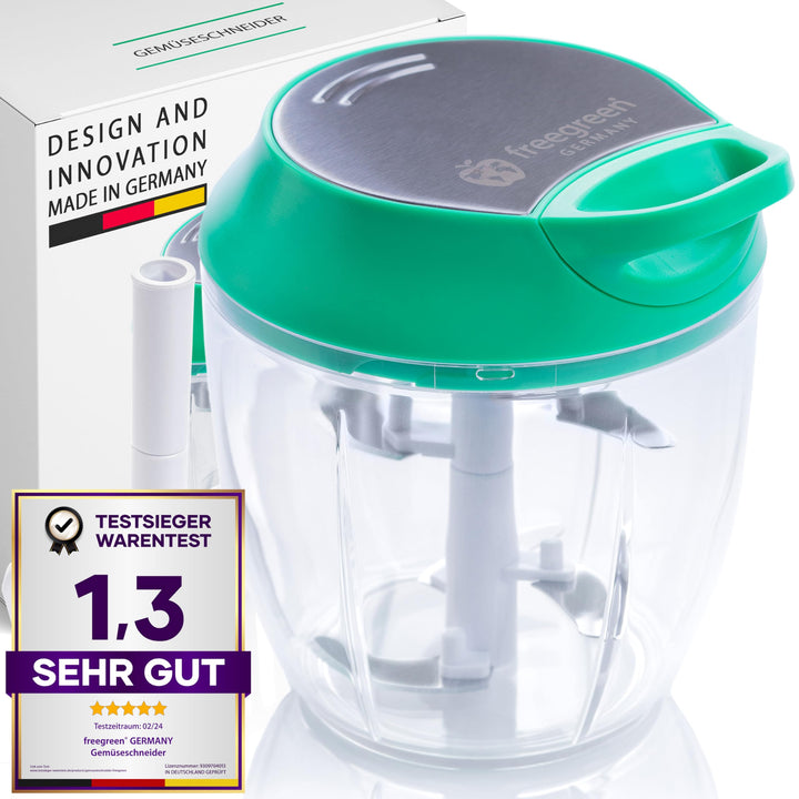 freegreen® GERMANY Gemüseschneider 940 ml Multi-Zerkleinerer I Zwiebelschneider I Universalzerkleine