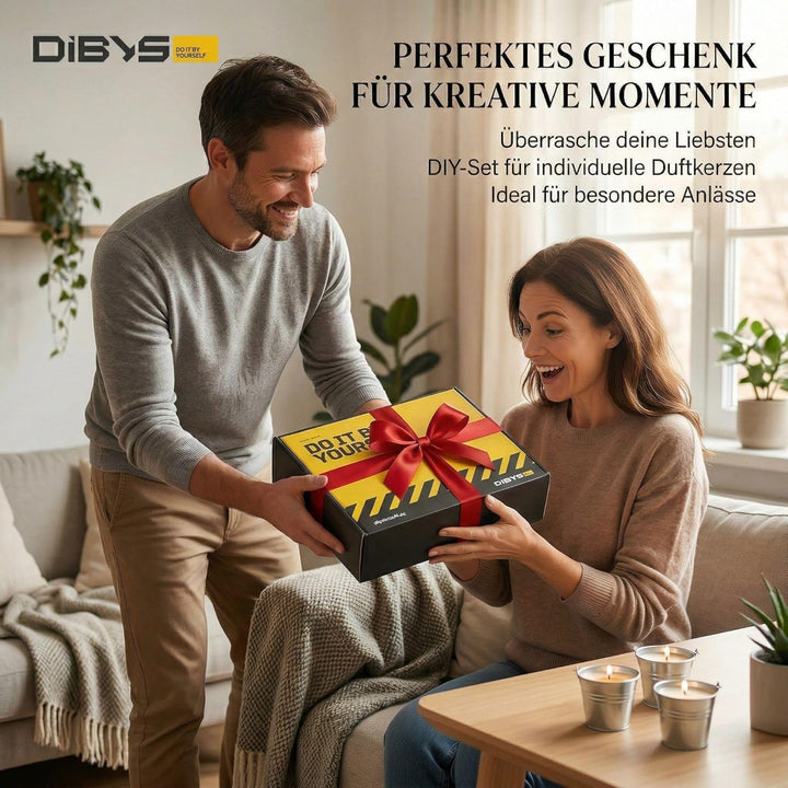 DIBYS Kerzen selber machen Set für Erwachsene | DIY Duftkerzen Set mit Sojawachs | Komplett Set mit