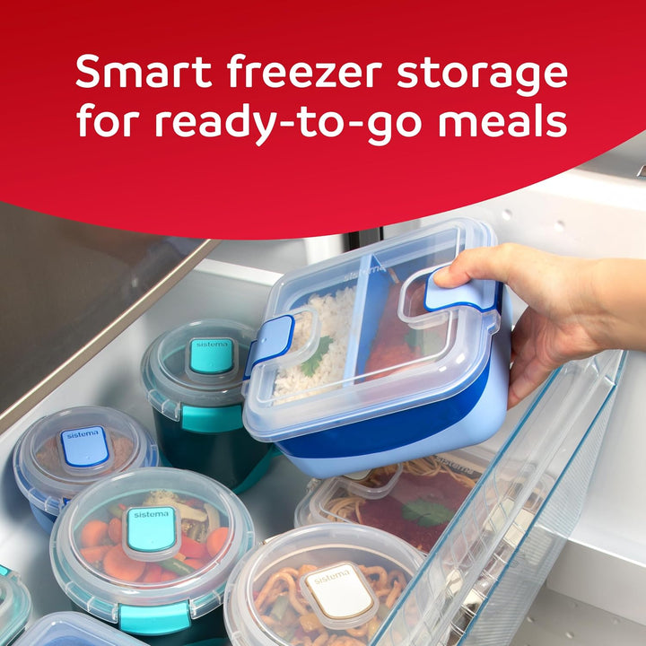 Sistema Heatables Microwave Food Containers | 1L | Leakproof Meal Prep Containers with Lids | 3 Coun