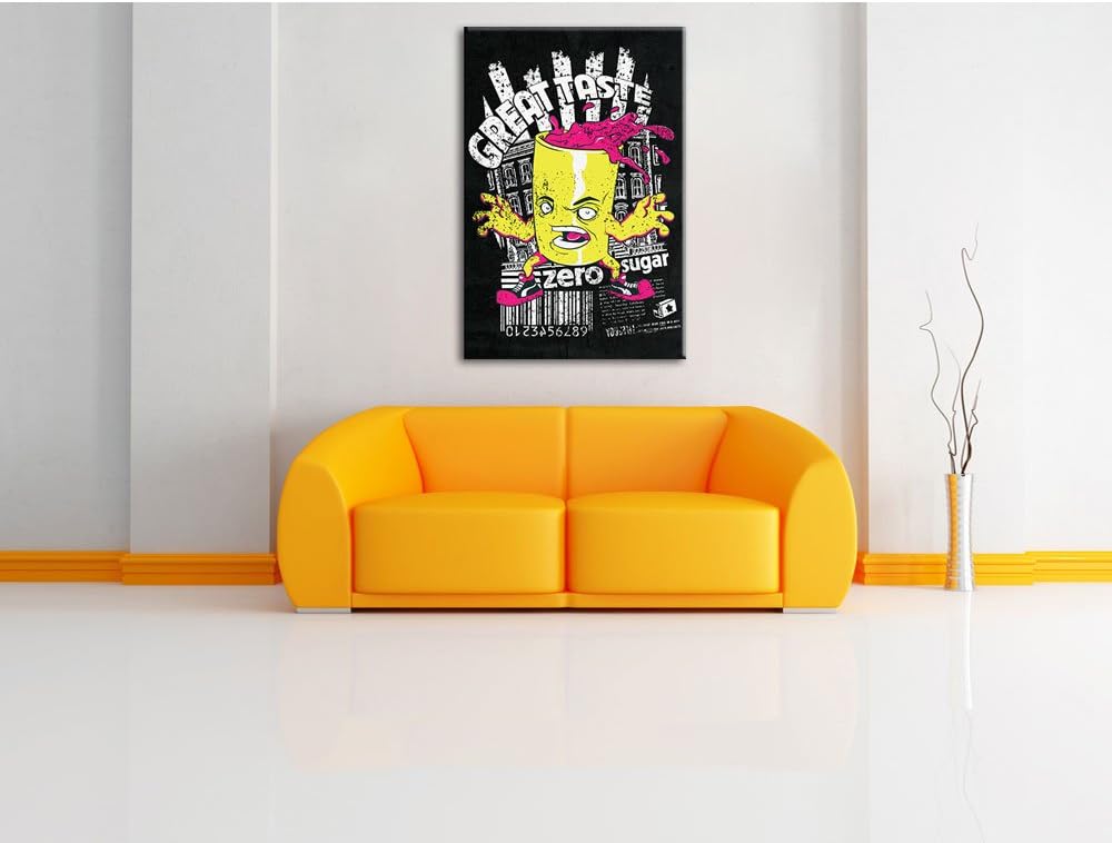 Dark Great taste black Bild auf Leinwand, XXL riesige Bilder fertig gerahmt mit Keilrahmen, Kunstdru