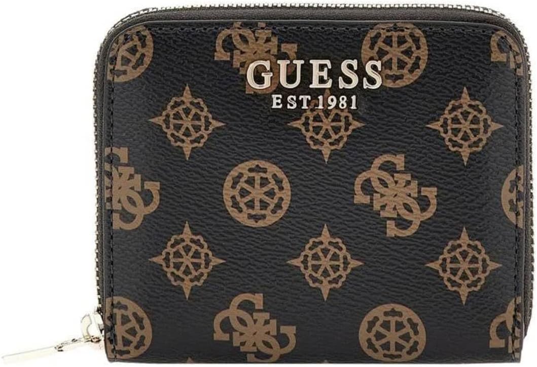 GUESS Women Laurel SLG SMALL Zip Around Bag, Mokka-Logo