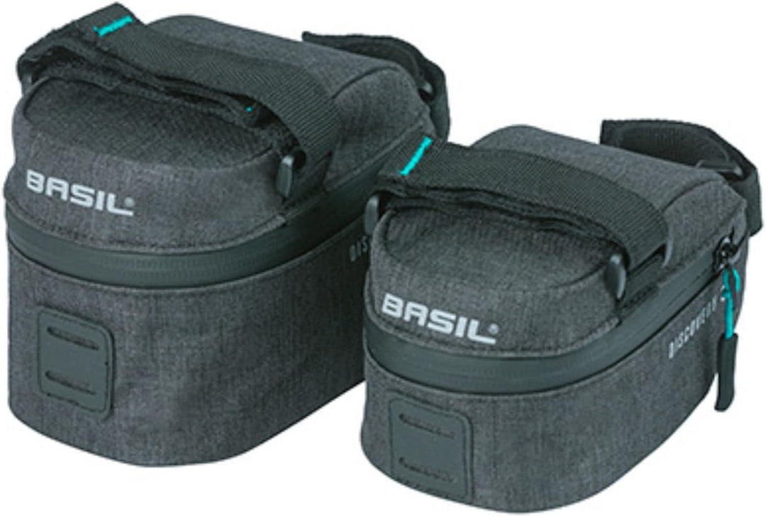 Basil Discovery 365D - Satteltasche S Schwarz Grau - 0.5 Liter - 13 x 7 x 8 cm - Kompakte Leichtenge
