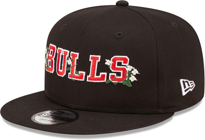 New Era Chicago Bulls NBA Flower Wordmark Black 9Fifty Snapback Cap S-M 950-Bulls-Black-#30730, S-M