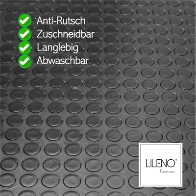 LILENO HOME Noppen Gummimatte Meterware 1000x100 cm (2x5m) - Gummiläufer Noppenmatte (3mm) als Werks