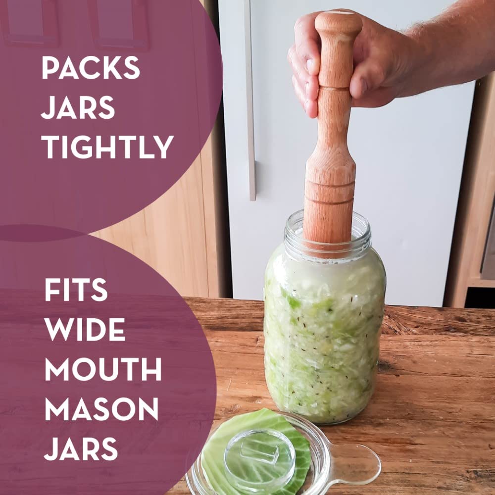 Sauerkraut Pounder - Massiver Holztamper für Sauerkraut Kimchi und Fleisch Zartmacher