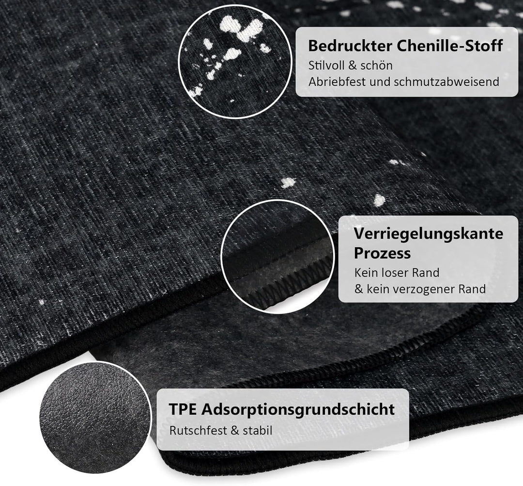 Bodenschutzmatte Bürostuhl 90X120 cm - Luxuriöse Bedruckter Stoff Bürostuhl Unterlage für Parkett un