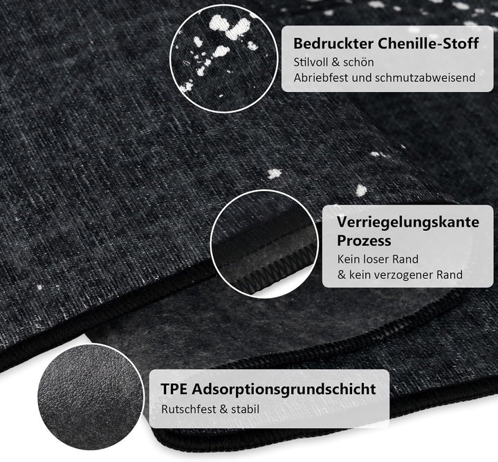 Bodenschutzmatte Bürostuhl 90X120 cm - Luxuriöse Bedruckter Stoff Bürostuhl Unterlage für Parkett un
