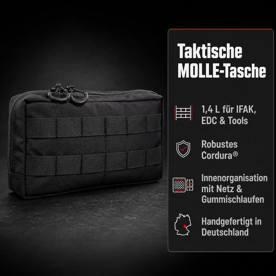 Zentauron Molle Tasche horizontal Utility Pouch für Rucksäcke Plattenträger Schutzwesten aus Cordura