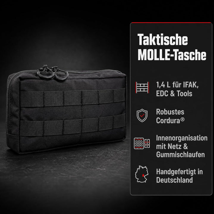Zentauron Molle Tasche horizontal Utility Pouch für Rucksäcke Plattenträger Schutzwesten aus Cordura