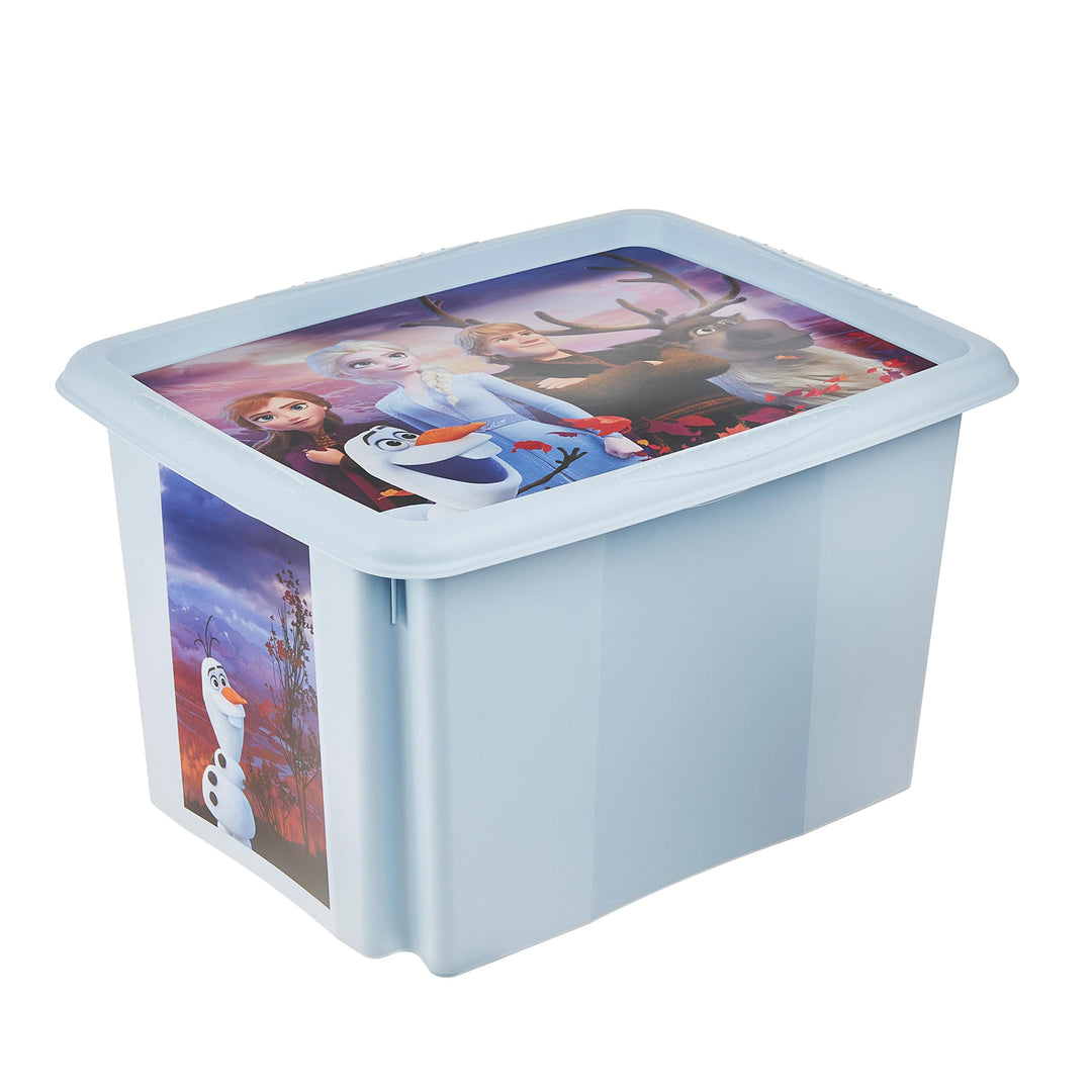 keeeper Frozen 2 Aufbewahrungsbox mit Deckel, Dreh- und stapelbar, Für Kinder, 30 l, Karolina, Cloud