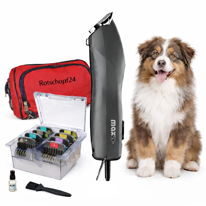 Rotschopf24 Edition: Moser Profi Tierschermaschine MAX 50 + 8 extra Metallaufsteckkämme + Tasche. St
