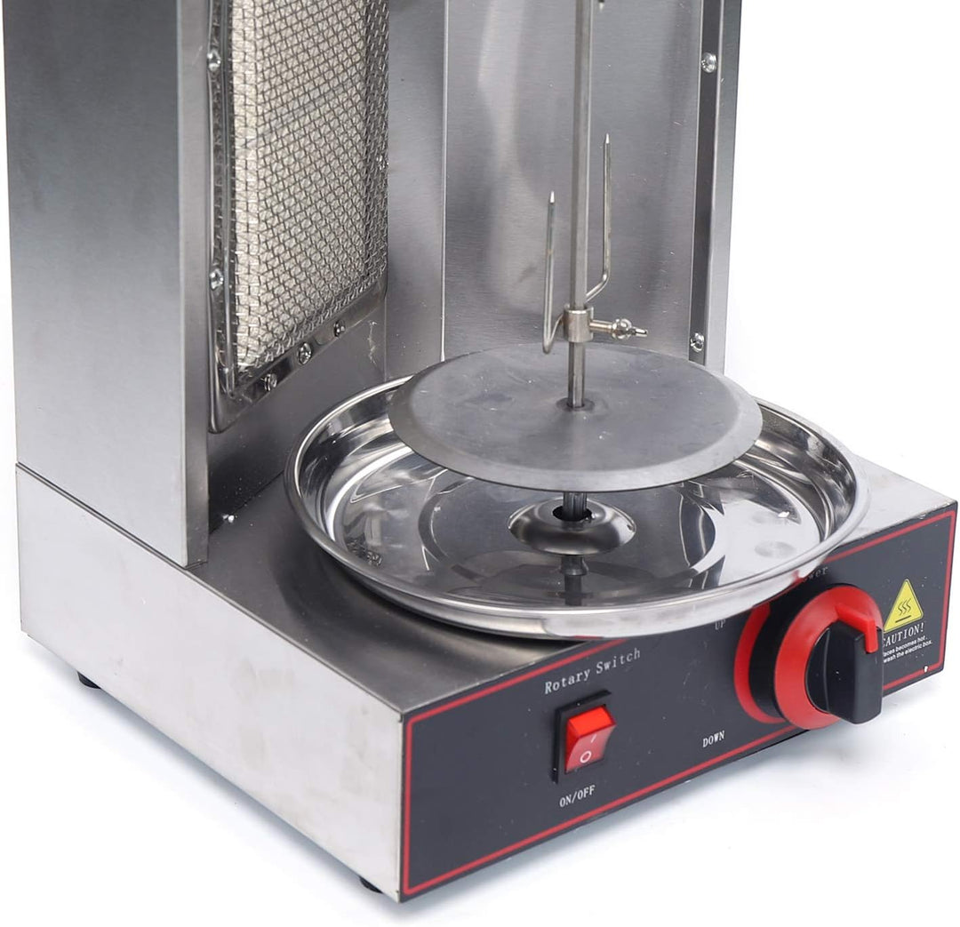 Dönergrill Gas Kebab Machine, Edelstahl Elektrischer Vertical Shawarma Broiler Gyrosgrill 360° Drehb