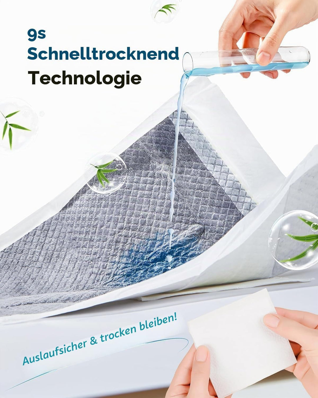 BUCATSTATE Einweg PIPI Pads für Meerschweinchen 50 Stück, 6 Lagen Super Saugfähig Kleintier Pee Pads
