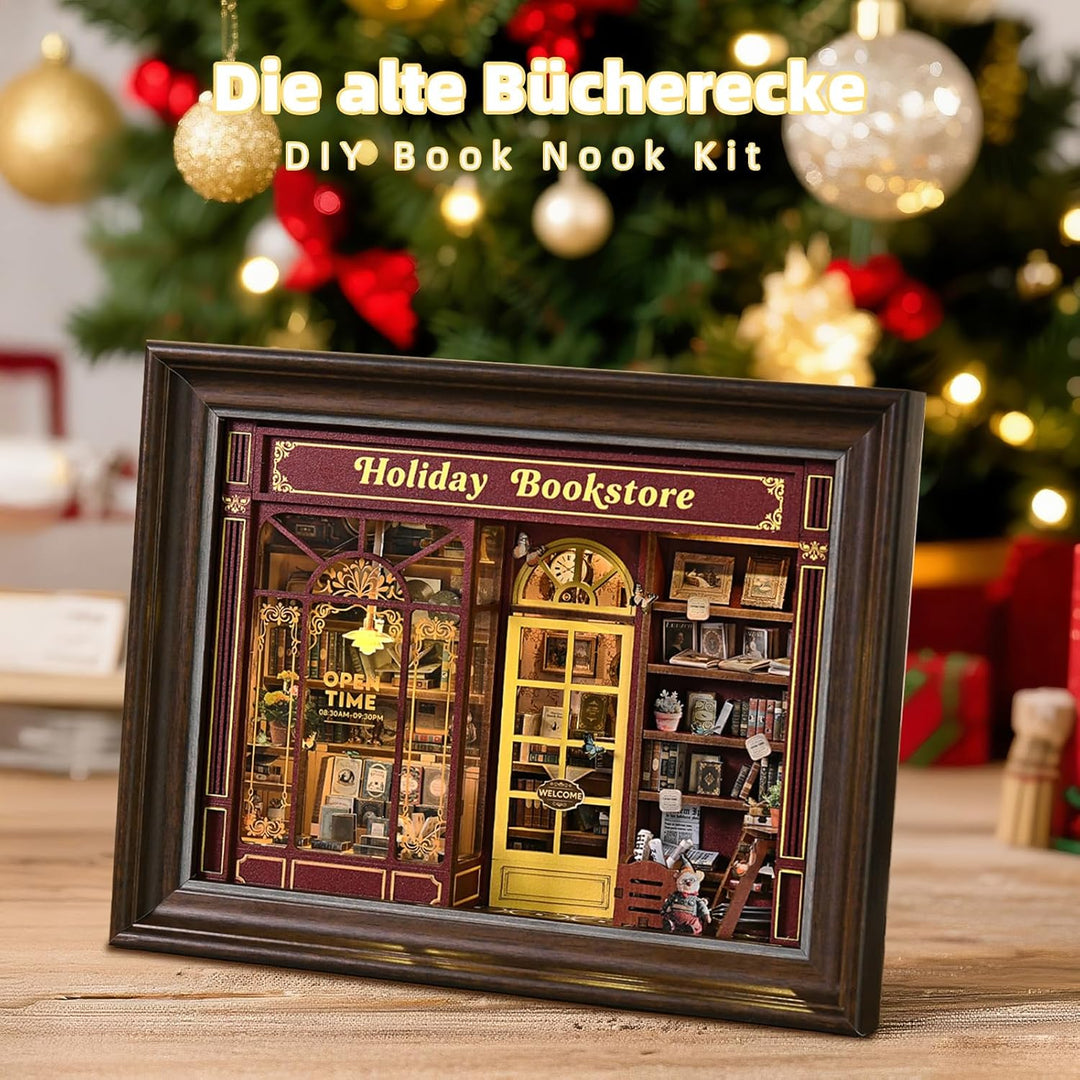 Book Nook Kit, DIY Miniatur Haus Puppenhaus Bausatz Bücherregal Deko für Jugendliche und Erwachsene（