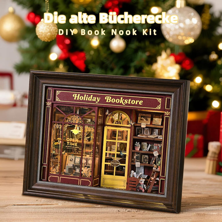 Book Nook Kit, DIY Miniatur Haus Puppenhaus Bausatz Bücherregal Deko für Jugendliche und Erwachsene（