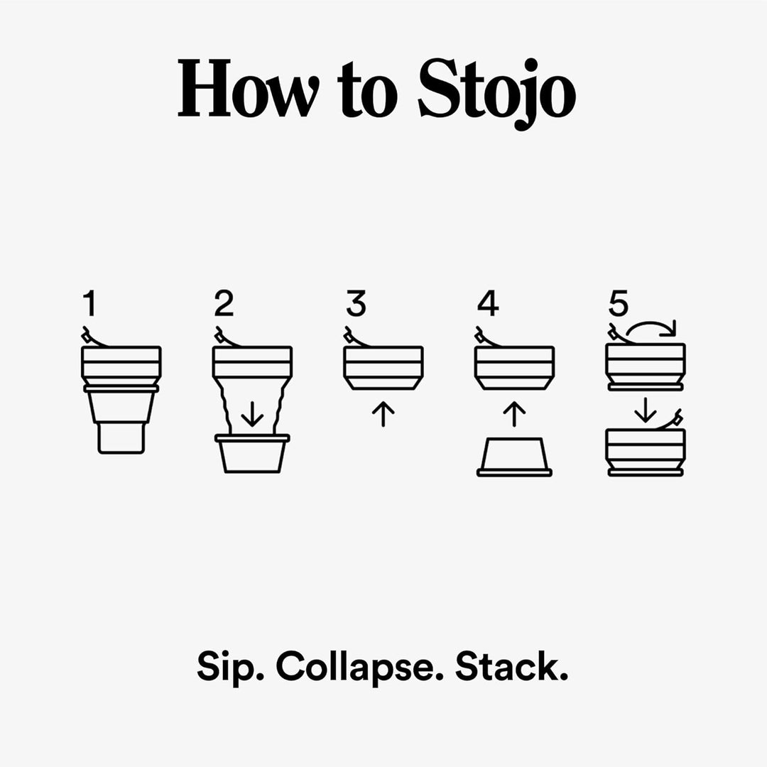 Stojo Collapsible Pocket Cup, Silikon, schwarz, 5 x 13 cm, Schwarz