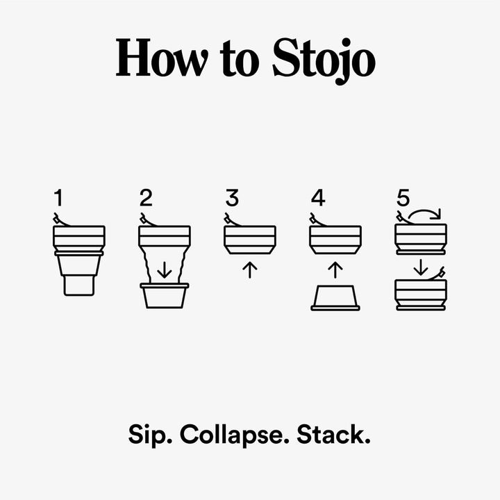 Stojo Collapsible Pocket Cup, Silikon, schwarz, 5 x 13 cm, Schwarz