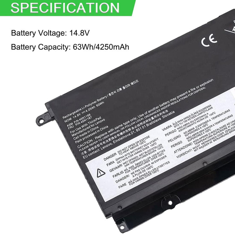 XITAIAN 14.8V 4250mAh 63Wh 45N1166 45N1167 Ersatz Laptop Akku für Lenovo ThinkPad S5 S531 S5-S531