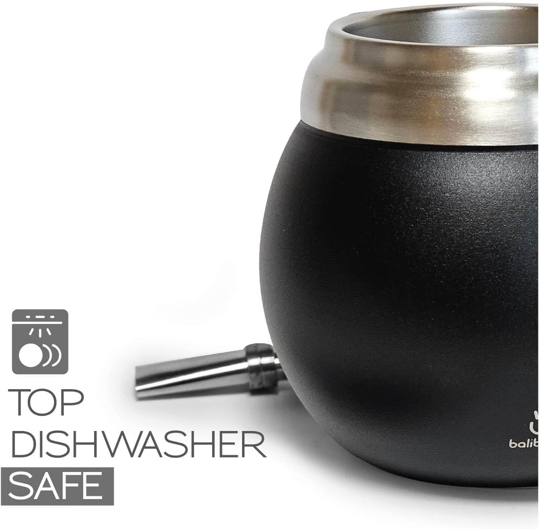 Yerba Mate Set - Modernes Yerba Mate Gourd Kit - Edelstahl mit Calabash Form und Bombilla - Einfach