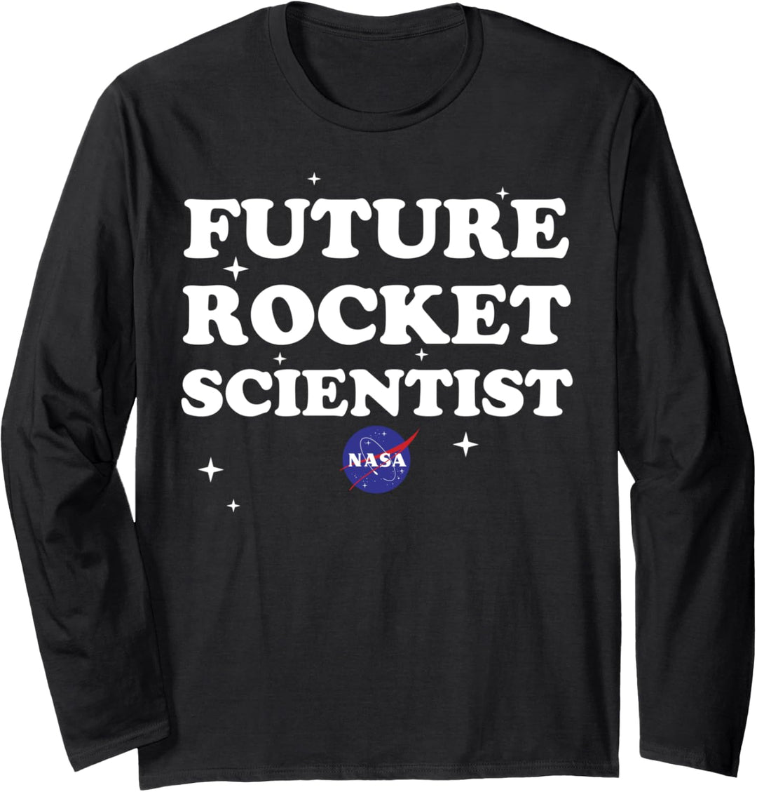 NASA Future Rocket Scientist Text Logo Langarmshirt