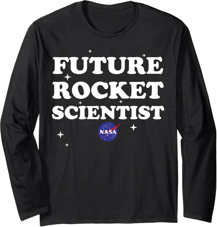 NASA Future Rocket Scientist Text Logo Langarmshirt