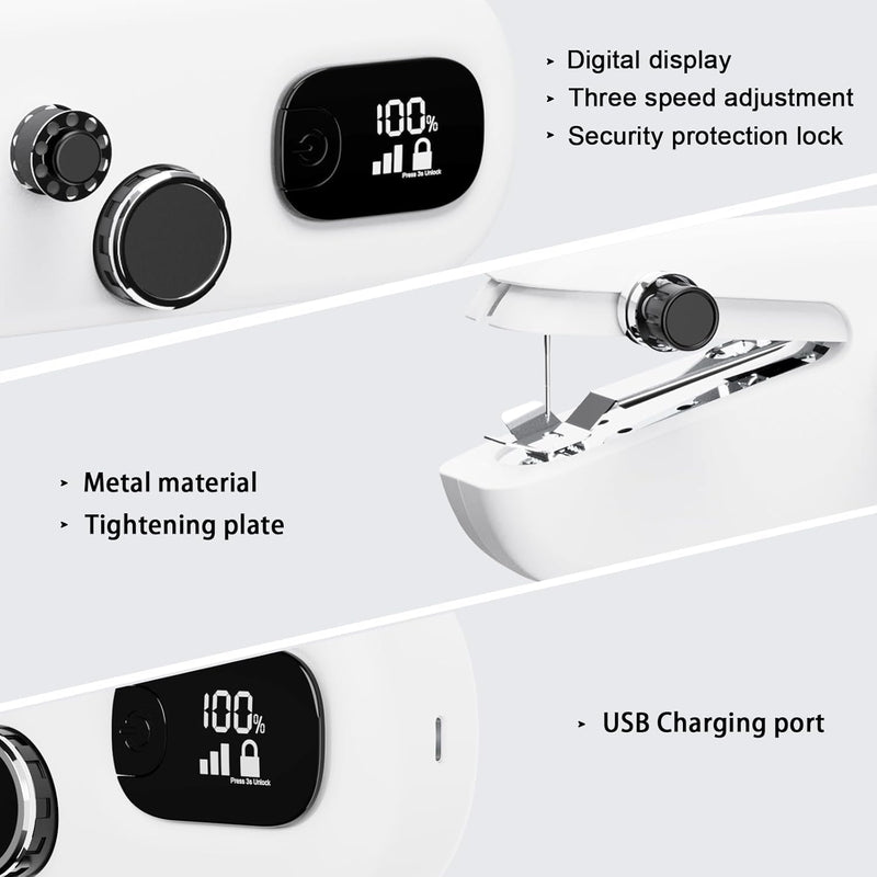 TOPCHANCES Handnähmaschine, Tragbare Nähmaschine mit Zubehör, Elektrische Mini-Nähmaschine, Mit LED-