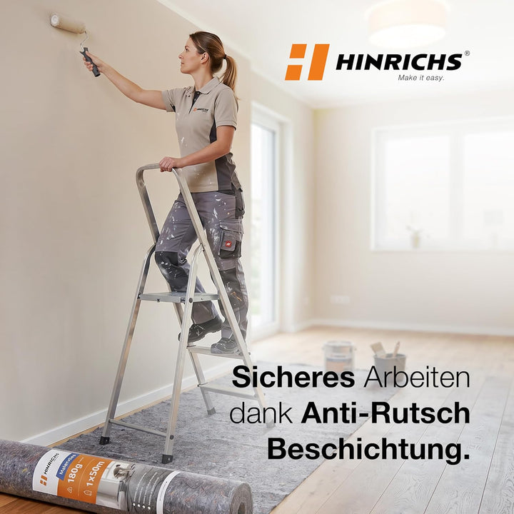 Hinrichs Malervlies 50m Rolle 180g/m² - Durchsickerungsschutz für Flüssigkeiten - Abdeckvlies 50m -