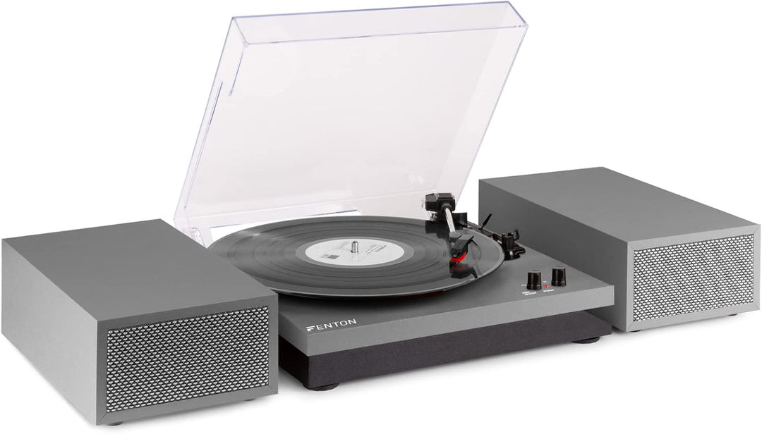 Fenton RP165G - Plattenspieler Bluetooth, Plattenspieler mit externen Lautsprechern, Abdeckhaube, Au
