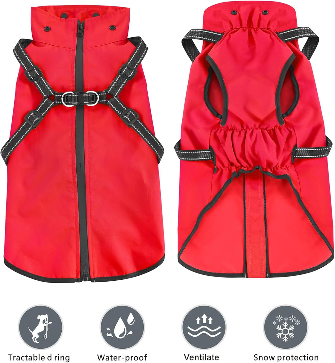 Mosucoirl Hunde Regenmantel Wasserdichter Hunde Kapuzenpullover Reflektierender Hunde Regenmantel mi