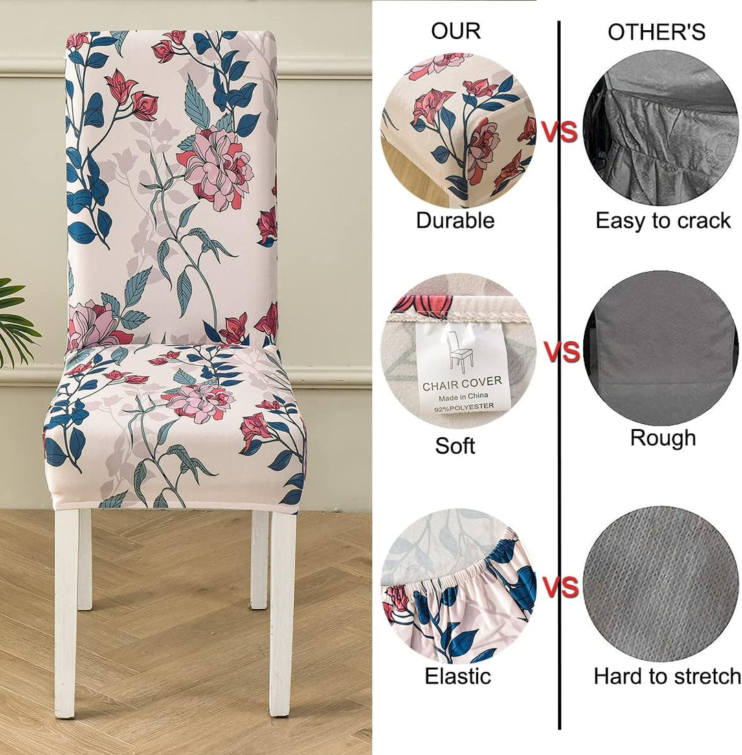 HZDHCLH Stuhlhussen 6er Set Stuhlbezüge Stretch abnehmbar, waschbar, Esszimmerstuhl-Schutzsitz für H