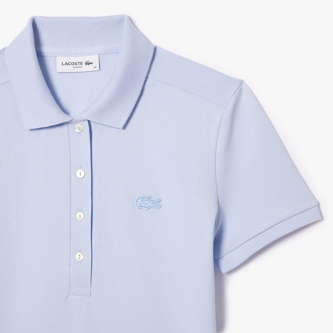 Lacoste Damen Polo-Shirt Kurzarm PF5462, Frauen Polo-Hemd,4 Knopf,Slim Fit 34 Blau (Phoenix J2g), 34
