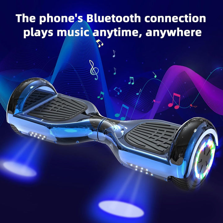 VOUUK Hoberboard 6,5-Zoll-Hoverboard mit zwei Rädern, Mit Bluetooth-Lautsprecher, Mit LED-Lichtern G