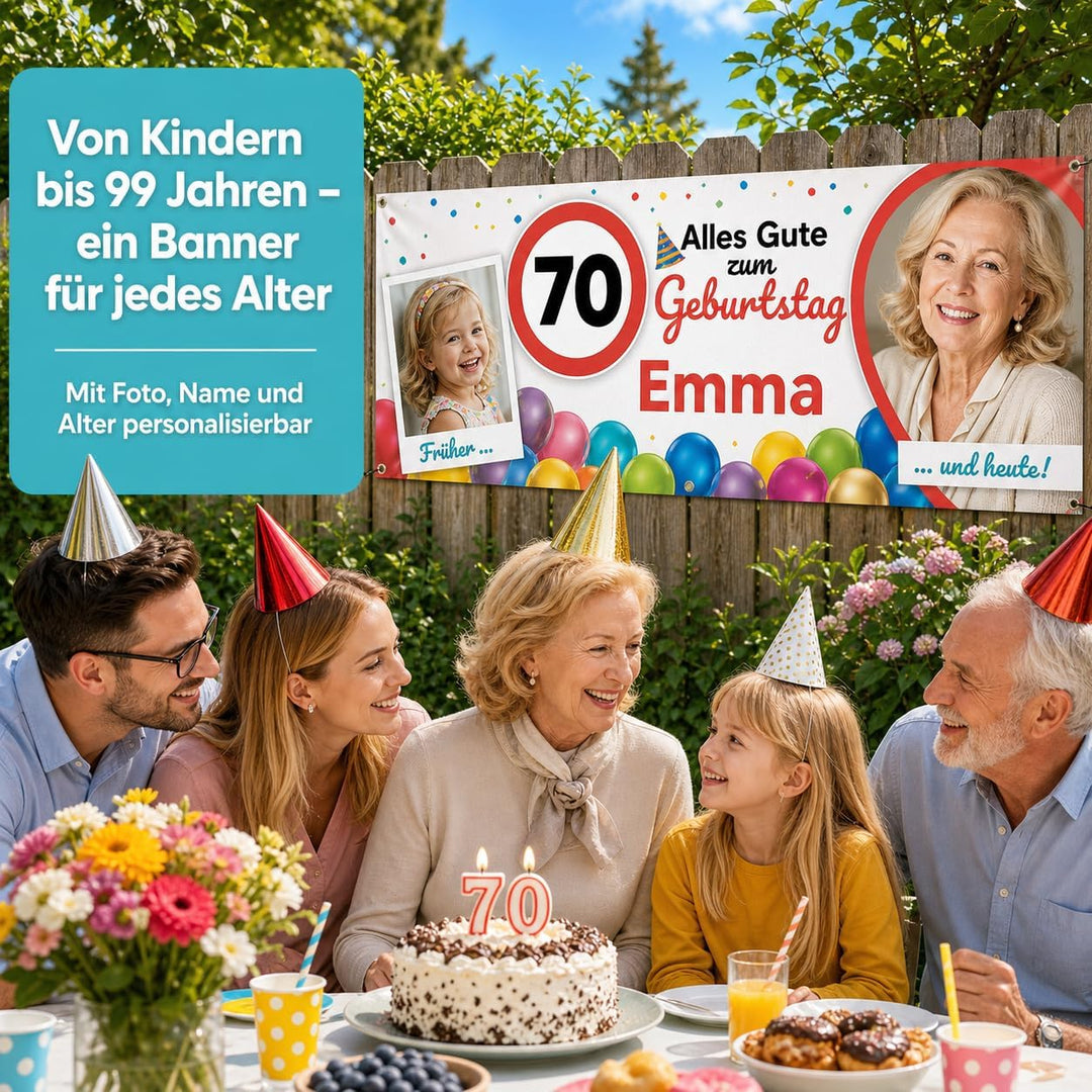 Geburtstagsbanner - XL Grössen - Überraschen Sie Ihr Kind - Happy Birthday Girlande - Banner Persona