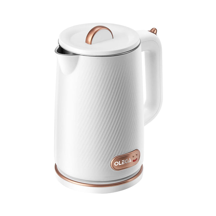 OLEGA Wasserkocher, 1,8 Liter Tragbarer Wasserkocher, 1500 W, Edelstahl/Kunststoff, Teekocher Elektr