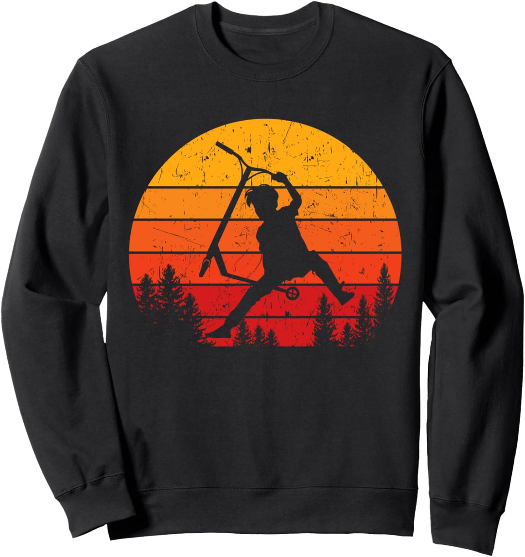 Scooter Stunt Retro Tretroller Geschenk Kinder Sweatshirt